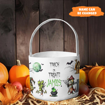 Petthouse | Custom Halloween Trick Or Treat Bag For Kids, Spooky Scary Vibes Basket, Candy Bag For Kids