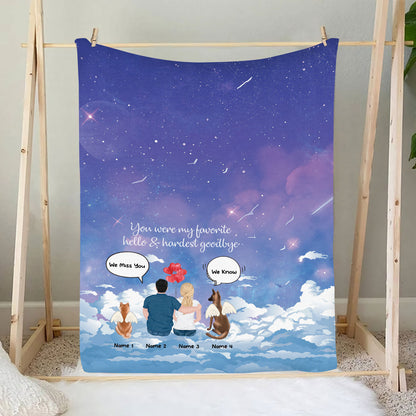 Petthouse | Customized Loss Of Dog Cozy Blanket To Pet Lovers, You Were My Favorite Hello And Hardest Goodbye Blanket