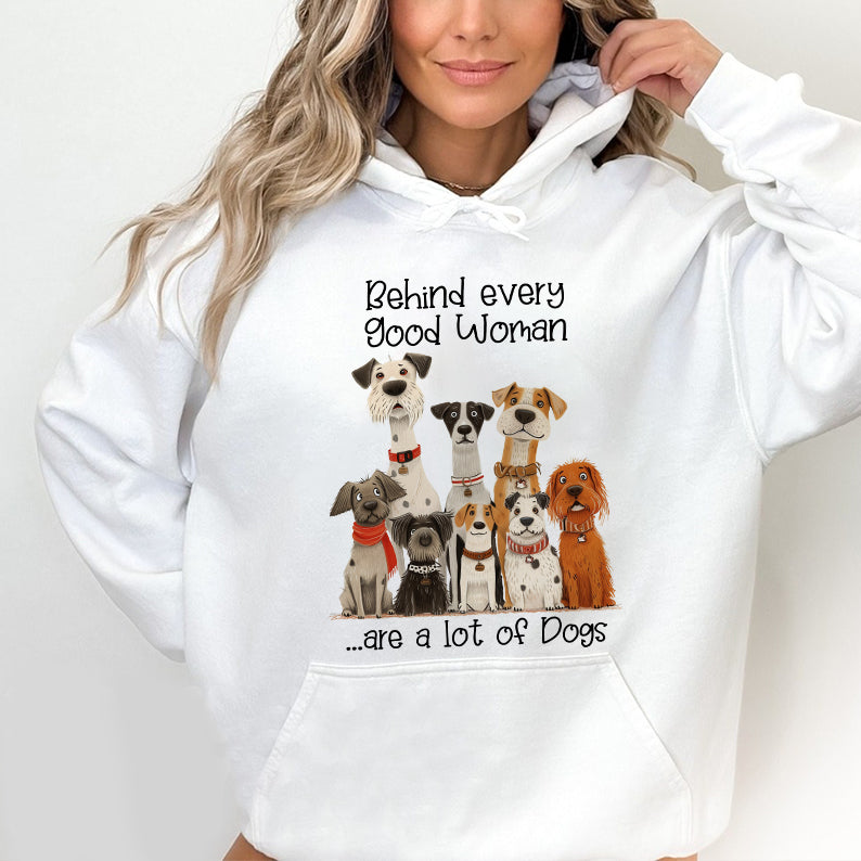 Petthouse | Dogs Women Behind Every Woman Is A Lot Of Dog Shirt, Dog Day Novelty Shirt, Dog Mom Gift