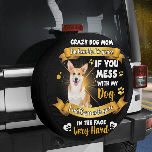 Petthouse | Corgi Cute Wheel Tire Covers Crazy Dog Mom Spare Wheel Cover Car Accessory Mothers Day