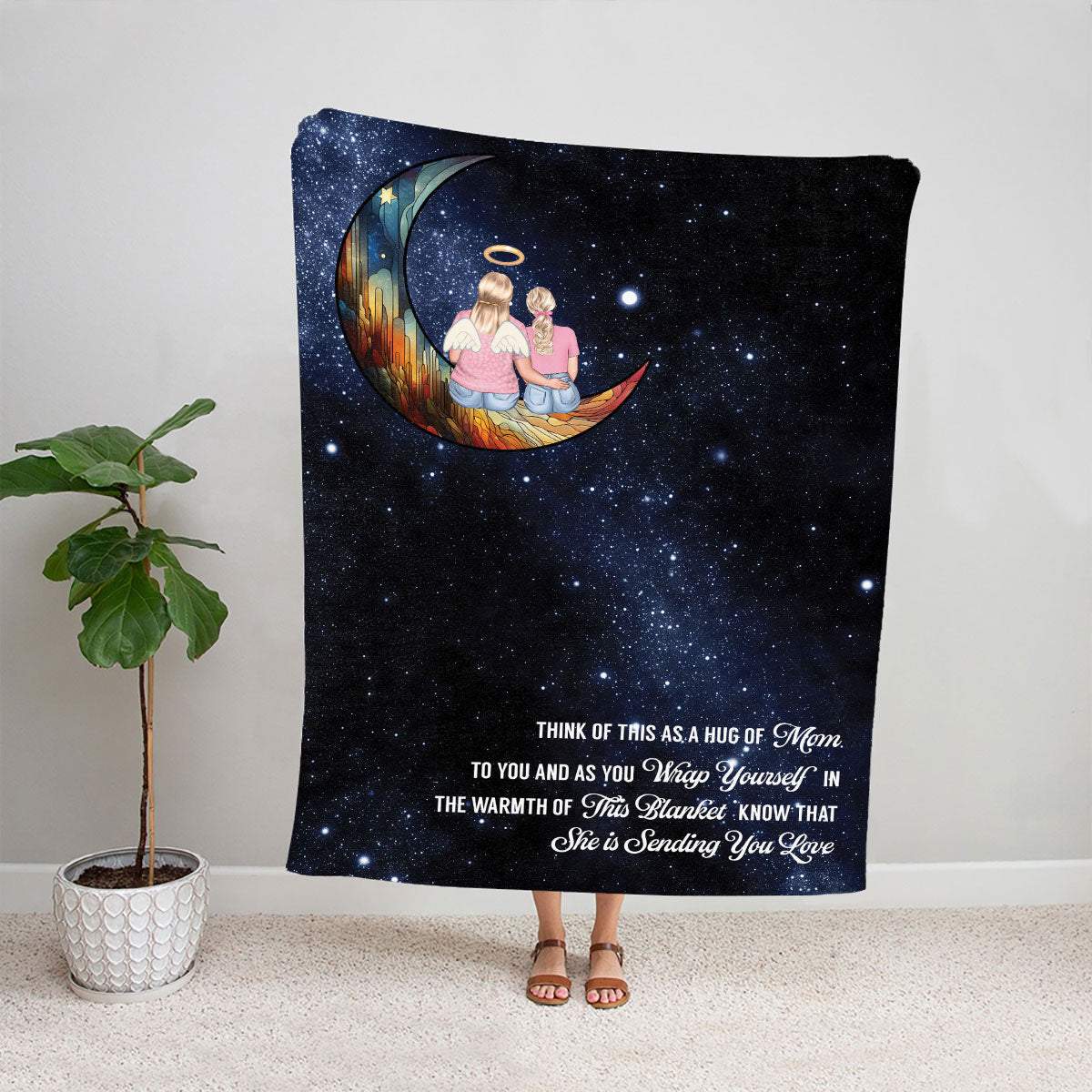 Petthouse | Personalized Memorial Travel Blanket Mommy, Long Distance Mothers Day, A Hug Of Mom Throw Blanket