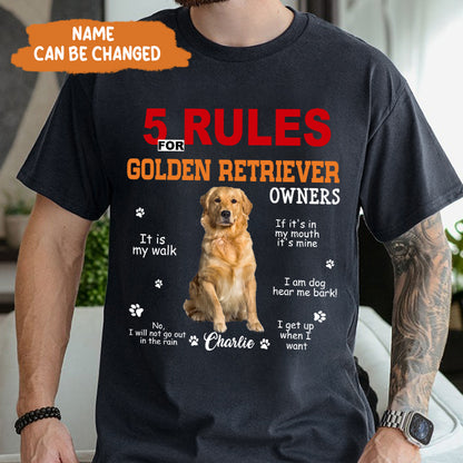 Petthouse | Customized Golden Retriever  Rules For Golden Retriever Shirt, Dad Dog Gift For Father's Day