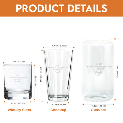 Petthouse | Custom Dear Dad Whiskey Glass, Engrave Message On Bottom Rock Glass, Gifts For Dad