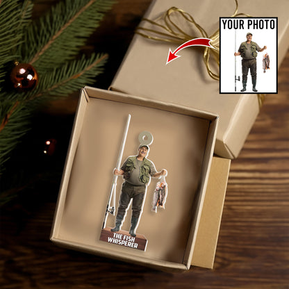 Petthouse | Custom Photo Fishing Ornament, Proud Fisherman, Fish Whisperer, Fishing Gift, Bass Whisperer