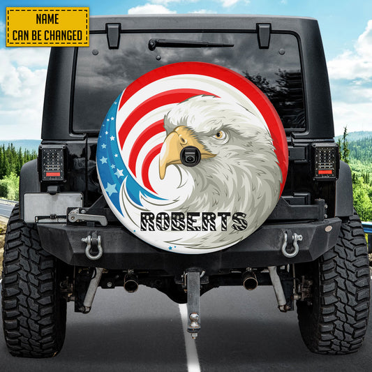 Petthouse | Customized Eagle Head On American Flag Spare Tire Cover For Patriot Independence Day