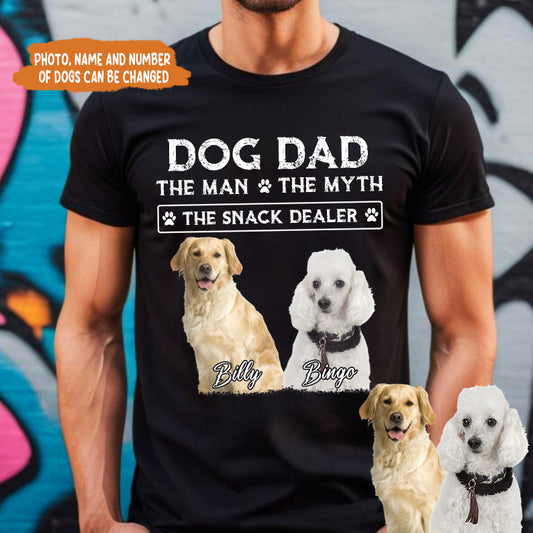 Petthouse | Dog Dad The Man The Myth The Snack Dealer Personalized Custom Photo Dog Dad Shirt