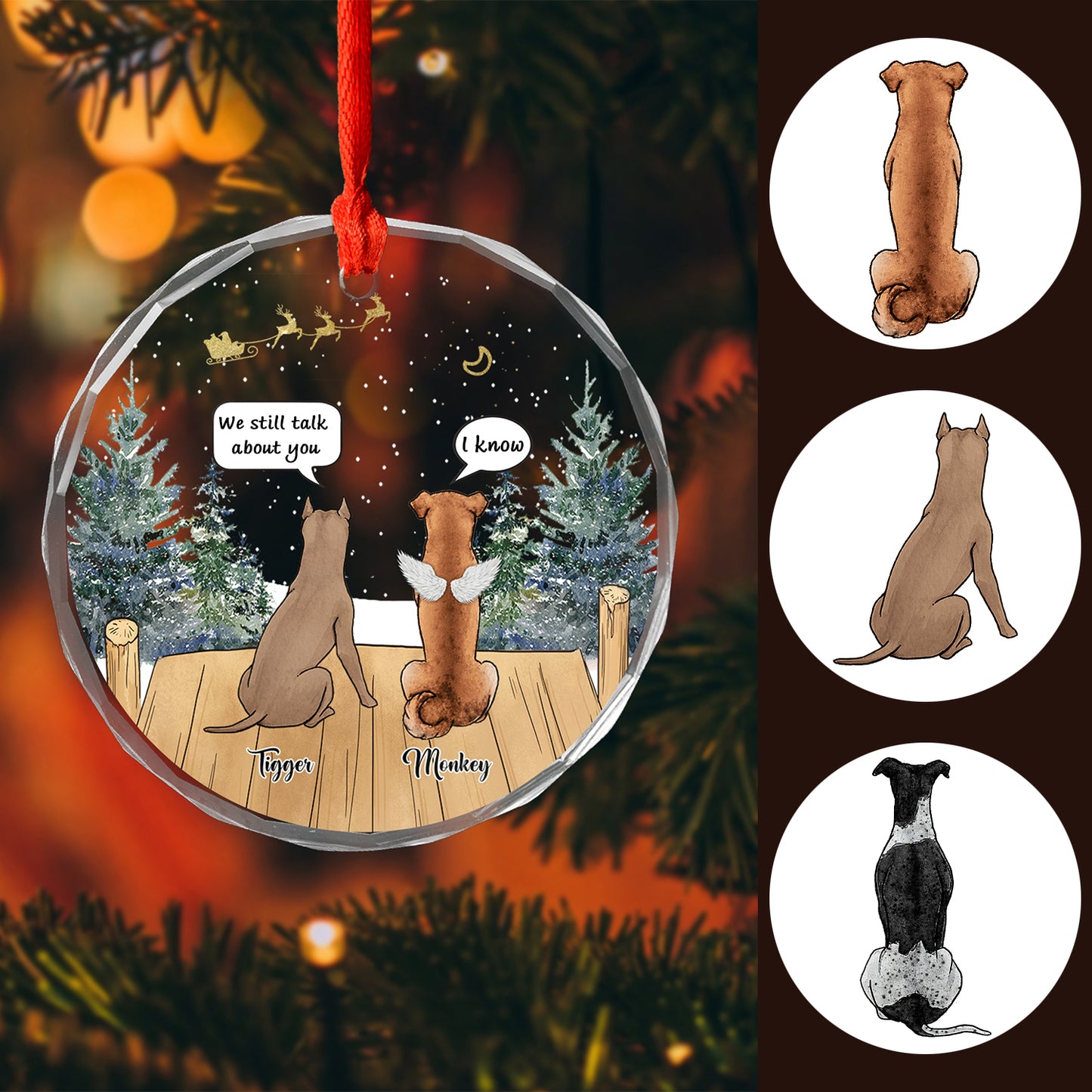 Petthouse | Dog Memorial Christmas Ornament, Dog Angel Ornament, Dog Loss OrnamentPet Loss, Dog Memorial Gift