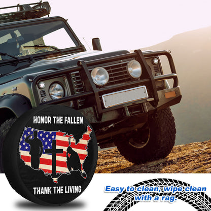 Petthouse | Veteran Spare Tire Cover Us Soldier Army Tire Protector Memorial's Day Gift Truck Decoration