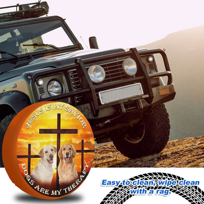 Petthouse | Labrador Retriver Spare Tire Cover Jesus Cross Christian Religious Verse With Backup Camera Hole