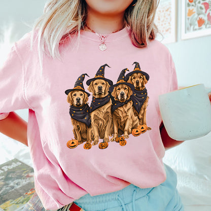 Petthouse | Golden Retriever Dog Halloween Shirt, Spooky Dog, Halloween Party Golden Retriever Dog