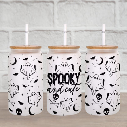 Petthouse | Spooky And Cute Halloween Glass Can, Halloween Ghost Libbey, Ghost Spooky Viber Halloween