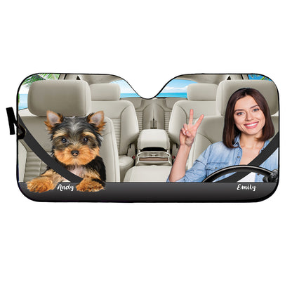 Petthouse | Custom Photo Sunshade Funny Go To Beach Together Windshield Sun Shade  For Dog Mom Dog Dad