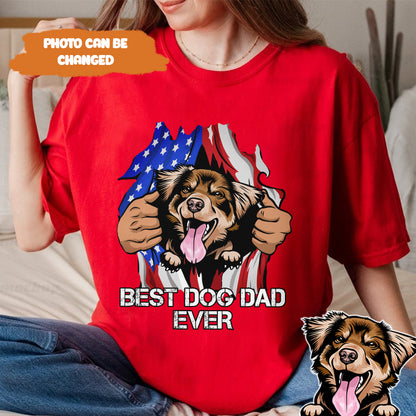 Petthouse | Personalized Best Dog Dad Ever Shirt, Independence Day Dog Father's Gift Dog Lovers