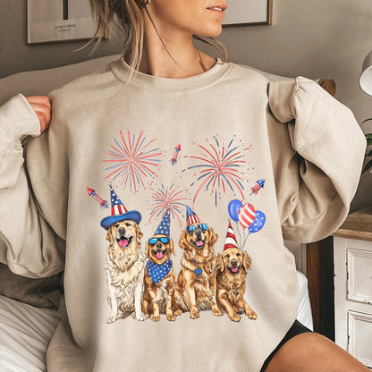 Petthouse | Golden Retriever 4th Of July Shirt, Independence Day Shirt, Dog Mom Fourth Of July