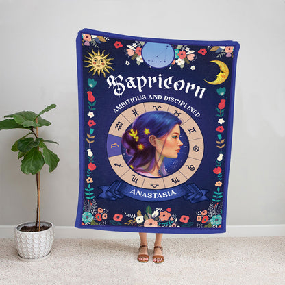 Petthouse | Customized Zodiac Characteristics Blanket To Best Friend, Horoscope Blanket To Littler Daughter