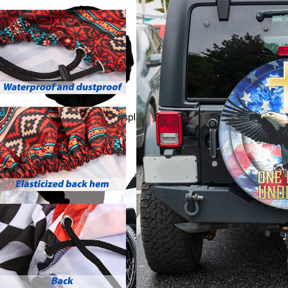 Petthouse | Eagle Usa Flag One Nation Under God Custom Tire Cover Christian American Lover Pastor Spare Tire Cover