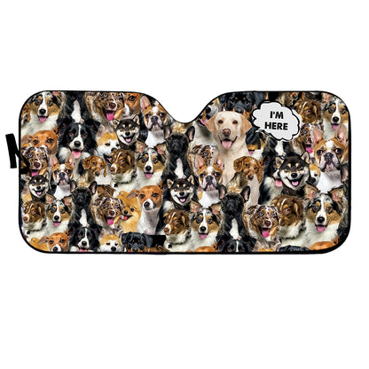 Petthouse | Customize Photo Sun Shade Labrador Retriever I’m Here Car Sunshade Dog Sunshade Car Sun Shade