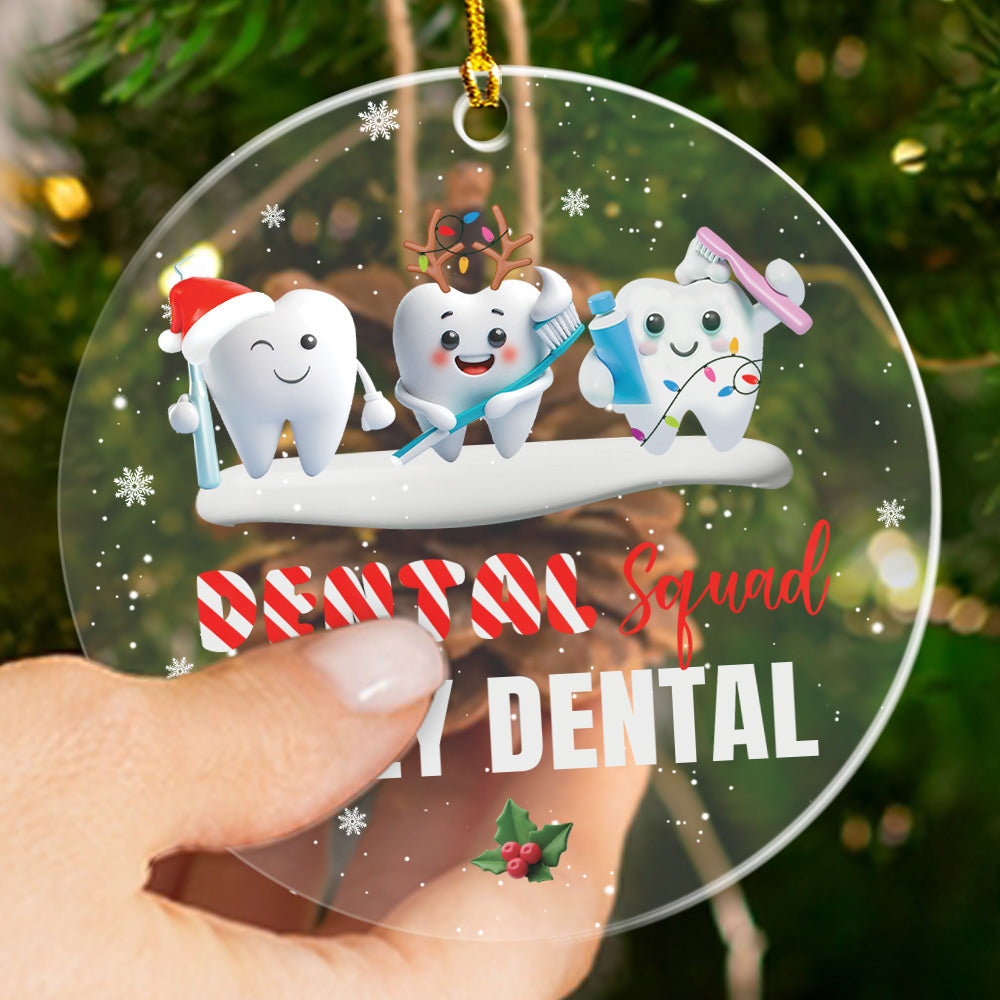 Petthouse | Personalized Dental Squad Ornament, Custom Brand Name, Dental Office Gift, Work Anniversary Gift