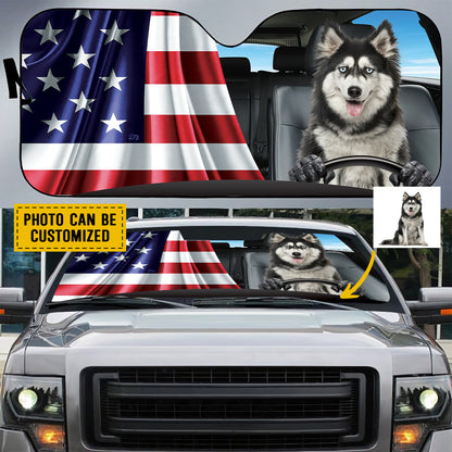 Petthouse | Dog Windshield Sun Shade Customized Gift Siberian Husky Dog Driver Car Sunshade Dog Sunshade