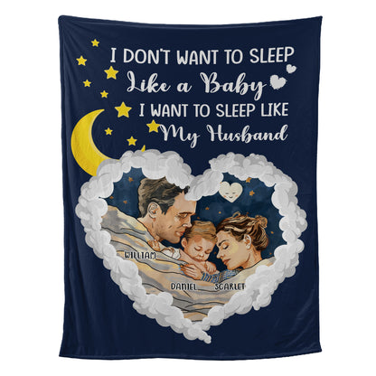 Petthouse | Personalized Sleep Like My Husband Throw Blanket, Family Fleece Blanket, Anniversary Husband Gifts