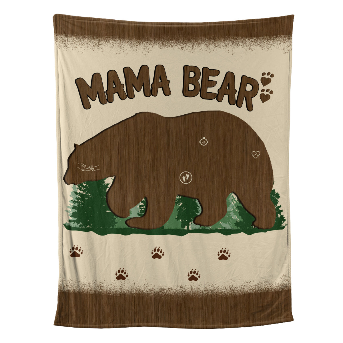 Petthouse | Personalized Photo Mama Bear Fleece Blanket, Best Mom Ever Throw Blanket, Best Mother's Day