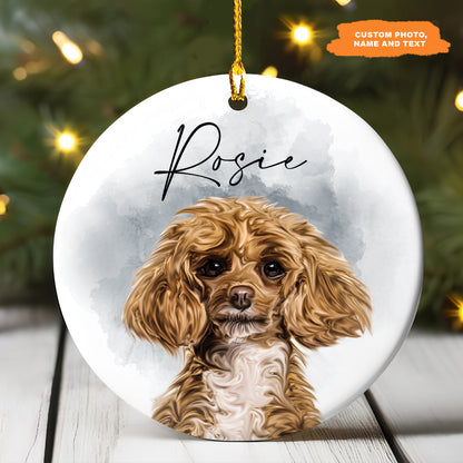 Petthouse | Custom Christmas Dog Ornament, Pet Memorial Photo Ornament For Pet Loss Gift, Keepsake Gift