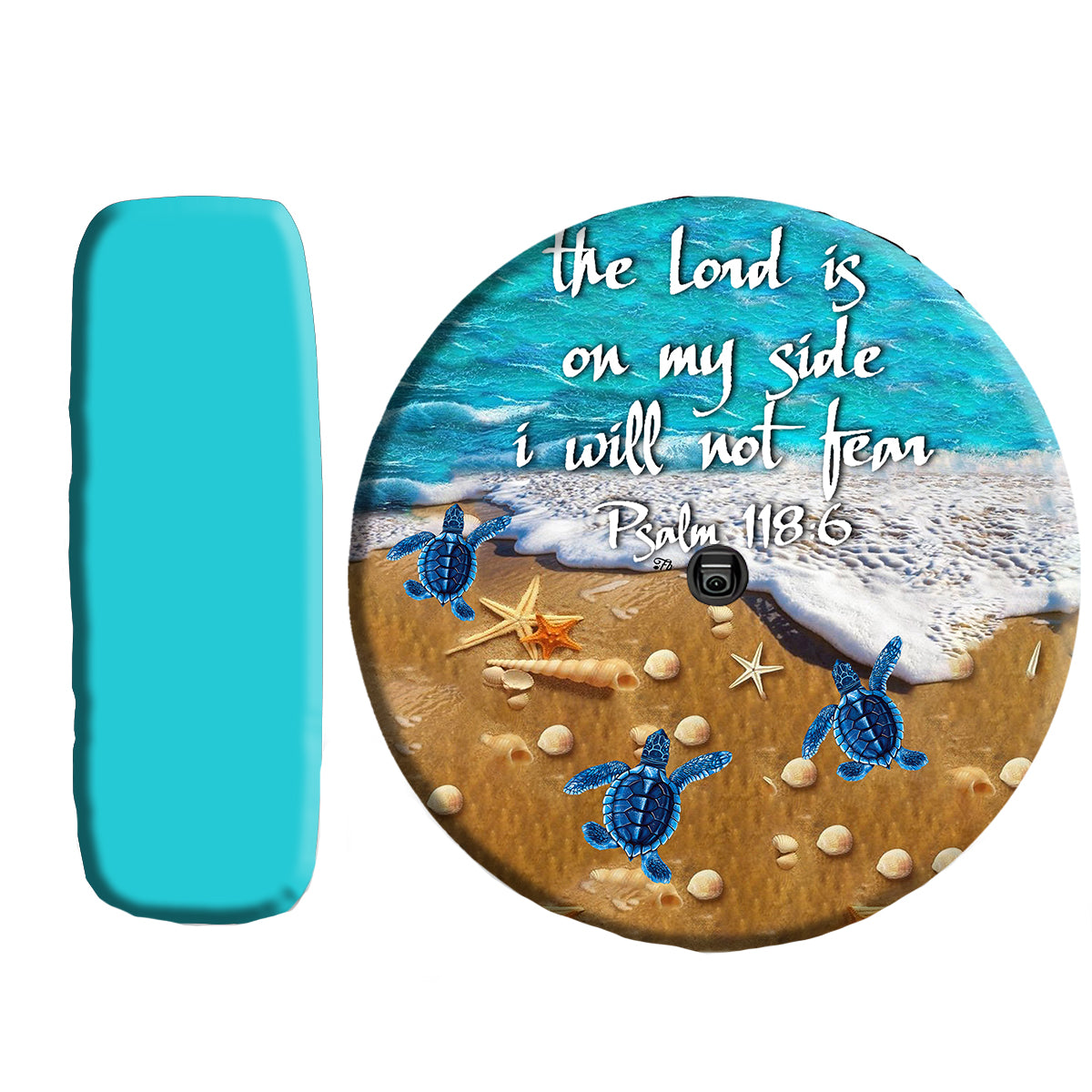 Petthouse | Sea Turtle Beach Scenery Spare Wheel Cover The Lord Is On My Side Christian God Bible Verse