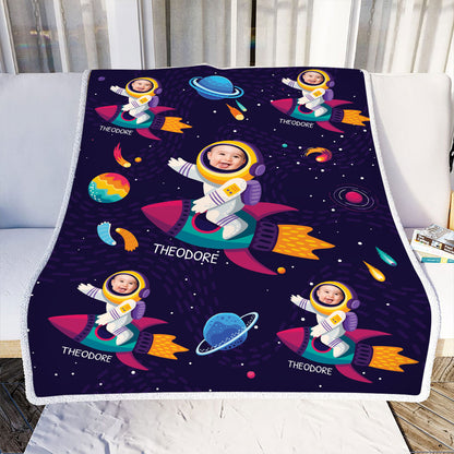 Petthouse | Personalized Unicorn Fleece Blanket To My Son, Astronaut Admirer Throw Blanket, Funny Mermaid Gifts