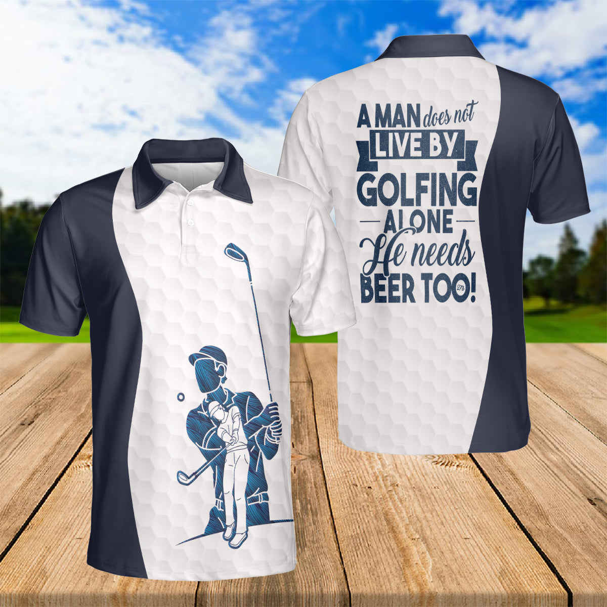 Petthouse | Golf Men Polo Shirt Man Does Not Live By Golfing Sport Shirt Beer Addicted Polo Shirt Golfing Lover Gifts