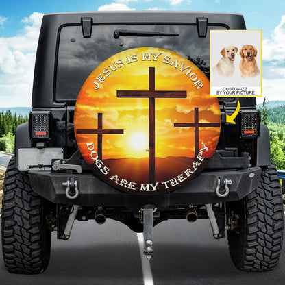 Petthouse | Labrador Retriver Spare Tire Cover Jesus Cross Christian Religious Verse With Backup Camera Hole