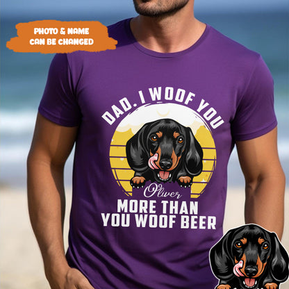 Petthouse | Personalized Dog Beer Dad I Woof You Shirt, Funny Gift For Dog Dad Dog Lover T Shirt