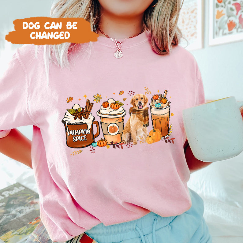 Petthouse | Personalized Dog Fall Vibes Shirt, Dog Fall Pumpkin Spice Latte, Dog Mom Fall Autumn