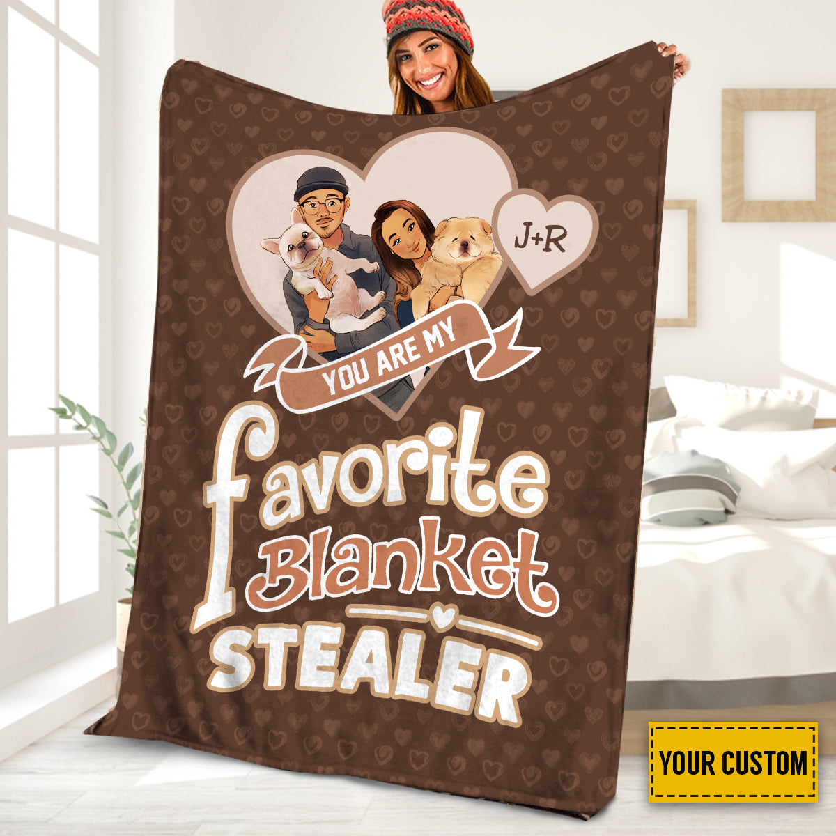 Petthouse | Customized You Are Favorite Blanket Stealer, Fantastic Valentine Day Throw Blanket, Newlywed Sherpa Blanket