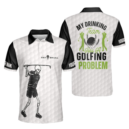 Petthouse | Customized Name Skeleton Golfer Polo Shirt Golf Halloween Horror Sports My Drinking Team Sport Shirt Golfer