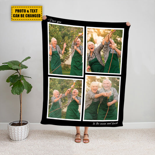 Petthouse | Custom Photo Blanket For Couples Christmas Fleece Blanket, Quilt Blanket Gift For Family