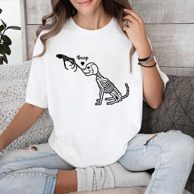 Petthouse | Halloween Dog Boop Shirt, Funny Dog Skeleton Shirt, Spooky Dog Tshirt, Dog Skeleton