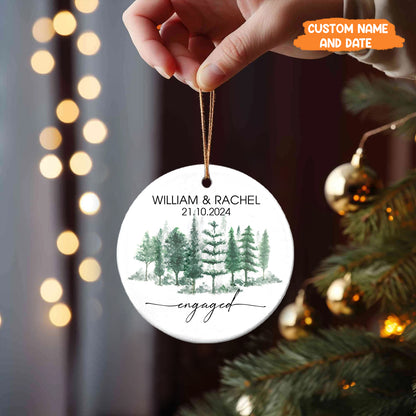 Petthouse | Personalized Couples Engagement Ornament, Engaged Christmas Tree Hanging, Christmas Gift