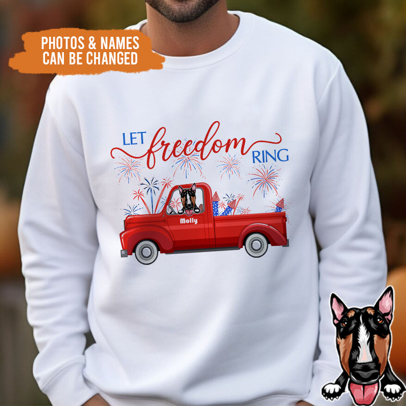 Petthouse | Personalized Dog Let Freedom Ring Shirt, Independence Day Gift For Dog, 4th July To Dog Dad