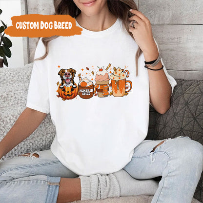 Petthouse | Custom Border Collie Dog Halloween Shirt, Dog Fall Shirt, Pumpkin Spice Latte Coffee Shirt