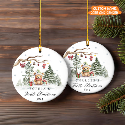 Petthouse | Personalized Baby's 1st Christmas Ornament, New Baby Xmas Gift, Baby's First Christmas Decoration