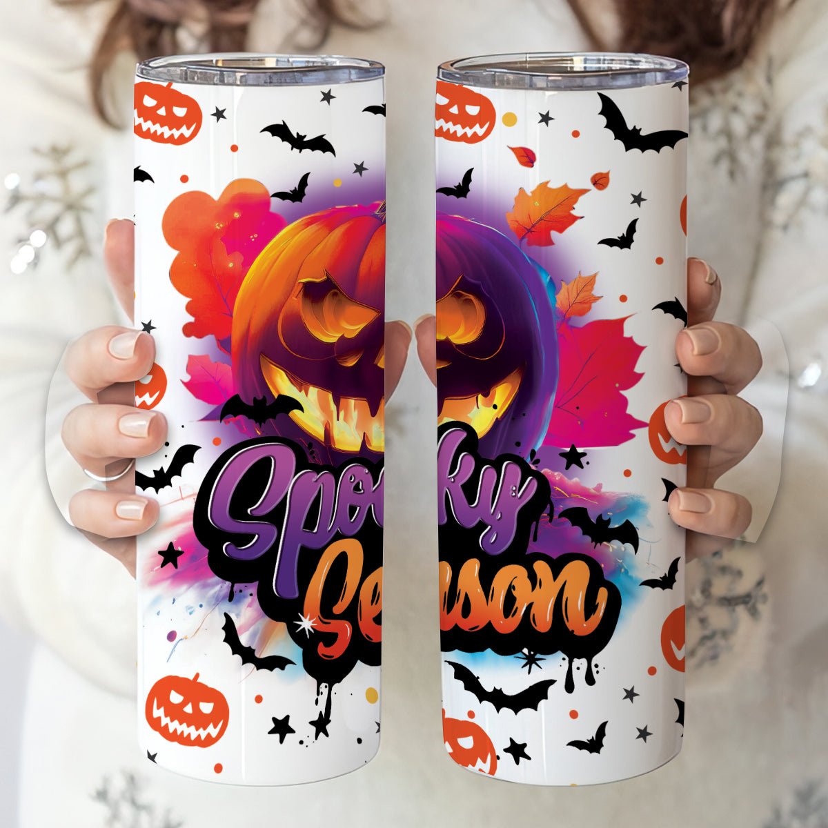 Petthouse | Pumpkin Halloween Tumbler Wrap, Spooky Season 20 Oz Tumbler, Pumpkin Tumbler Wrap Retro