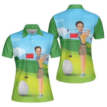 Petthouse | Customized Name Female Golf Player Polo Shirt Love Golf Sport Shirt Sport Outfit Team Gift For Golfers