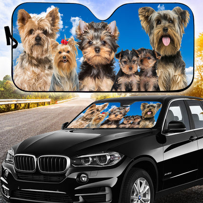 Petthouse | Yorkshire Terrier Car Sun Shade Windshield Cute Dog Car Accessories Gift For Family Members