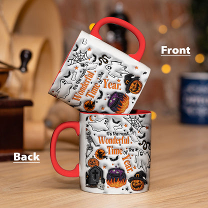 Petthouse | Skeleton It's The Most Wonderful Time Of The Year 3d Inflated Effect Printed Mug, Halloween Gift