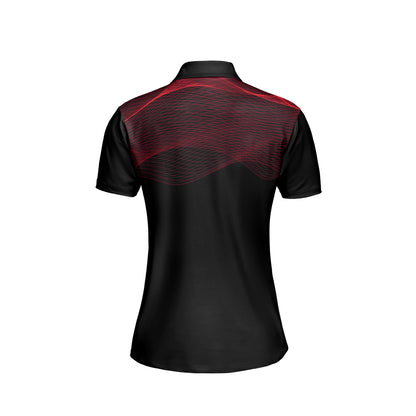 Petthouse | Wavy Red Lines Pattern Women's Polo Shirts Golfer Gift Golfing Styles Sports Team Gift