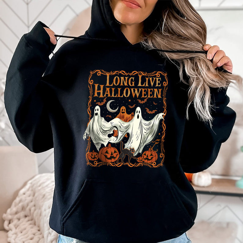 Petthouse | Long Live Halloween Shirt, Spooky Season Tee Pumpkin, Retro Halloween, Ghost Spooky Vibes