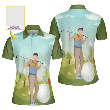 Petthouse | Customized Name Female Golfer Polo Shirt Golf Sport Shirt Golf Players Gift Golf Lovers Gift Sport