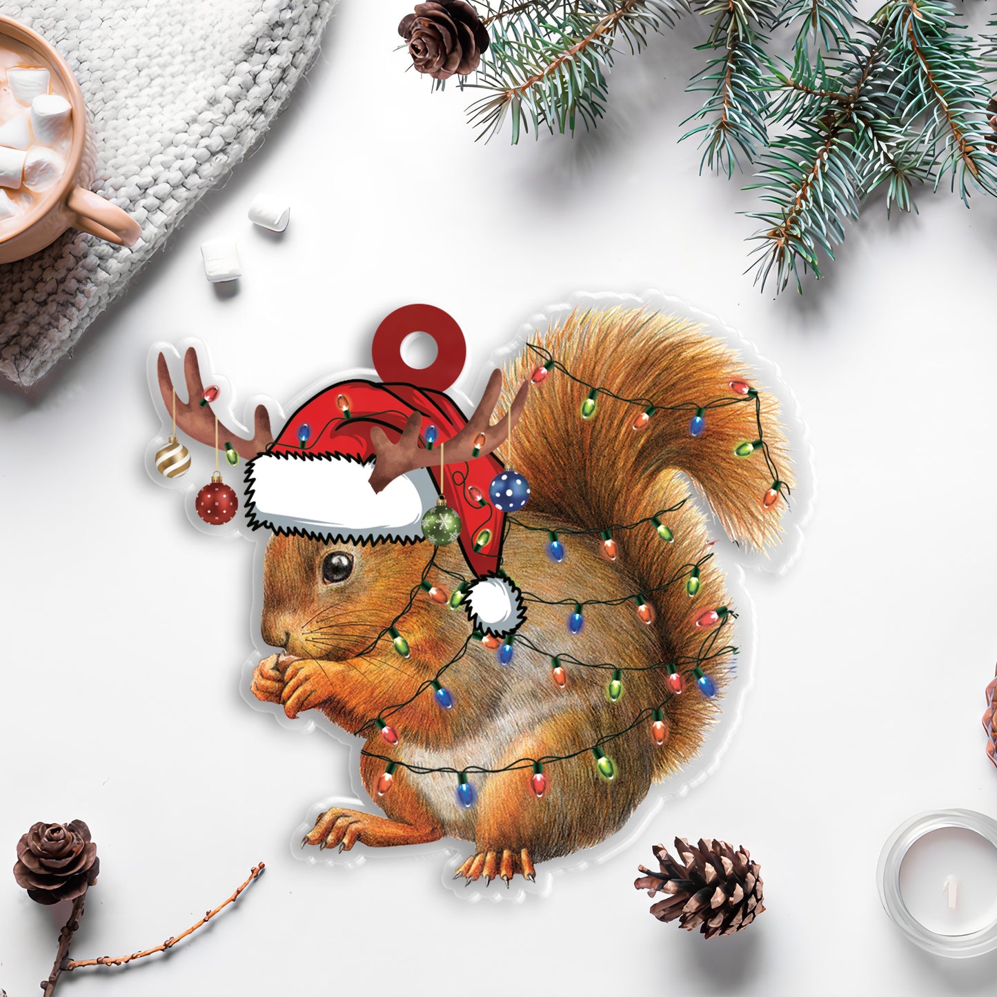 Petthouse | Squirrel Christmas Lights Ornament, Christmas Ornament, Memorial Ornament, Xmas Ornament