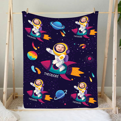 Petthouse | Personalized Unicorn Fleece Blanket To My Son, Astronaut Admirer Throw Blanket, Funny Mermaid Gifts