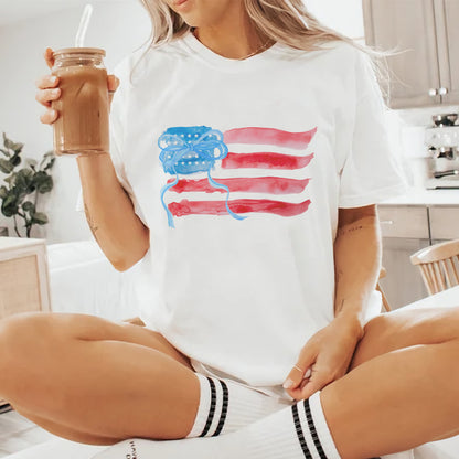 Petthouse | 4th Of July Shirt, American Flag Shirt, Retro 4th Of July Shirt, Coquette Bow